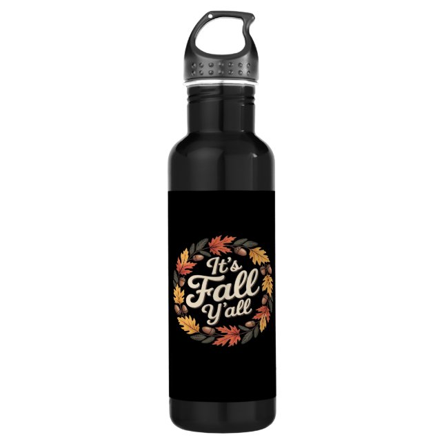 It’s Fall Y’all Halloween Bats Pumpkin Fall Hallow 710 Ml Water Bottle (Front)
