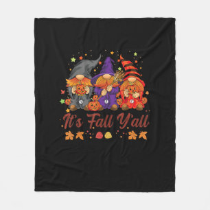 It’s Fall Y’all Halloween Gnomes Pumpkin Autumn Fa Fleece Blanket