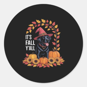 It’s Fall Y’all Halloween Thanksgiving Funny Quote Classic Round Sticker