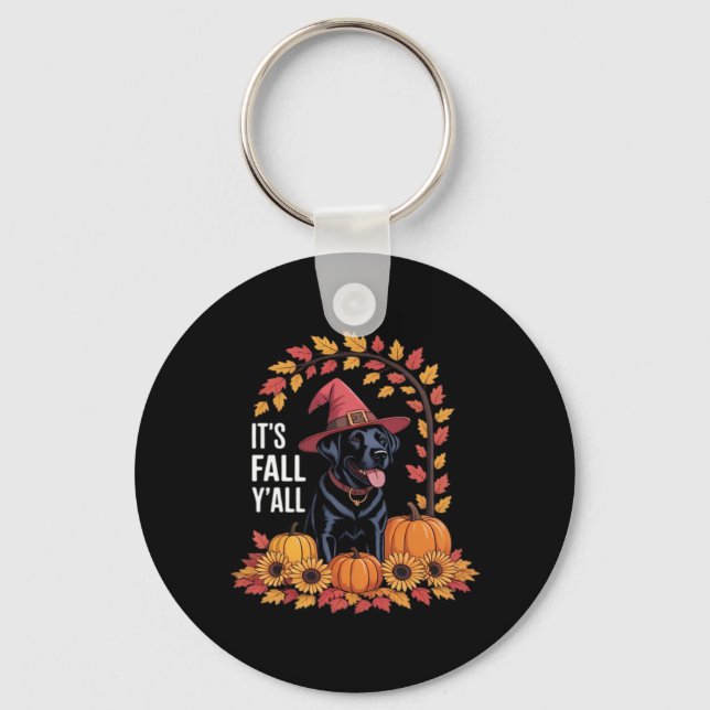 It’s Fall Y’all Halloween Thanksgiving Funny Quote Keychain (Front)
