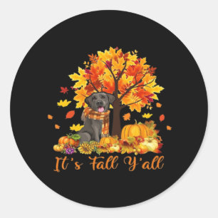 It’s Fall Y’all Halloween Thanksgiving Retro Graph Classic Round Sticker