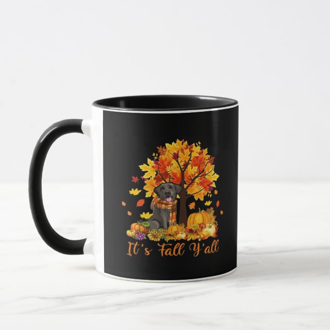 It’s Fall Y’all Halloween Thanksgiving Retro Graph Mug (Left)