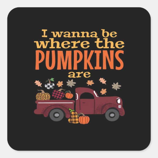 It’s Fall Y’all, Hello Autumn Pumpkin Square Sticker (Front)
