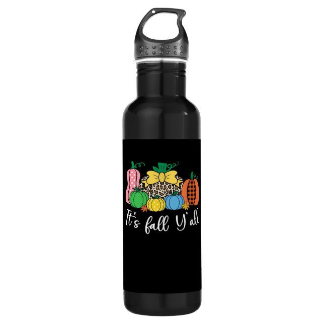 It’s Fall Y’all Leopard Pattern Pumpkin 710 Ml Water Bottle (Front)