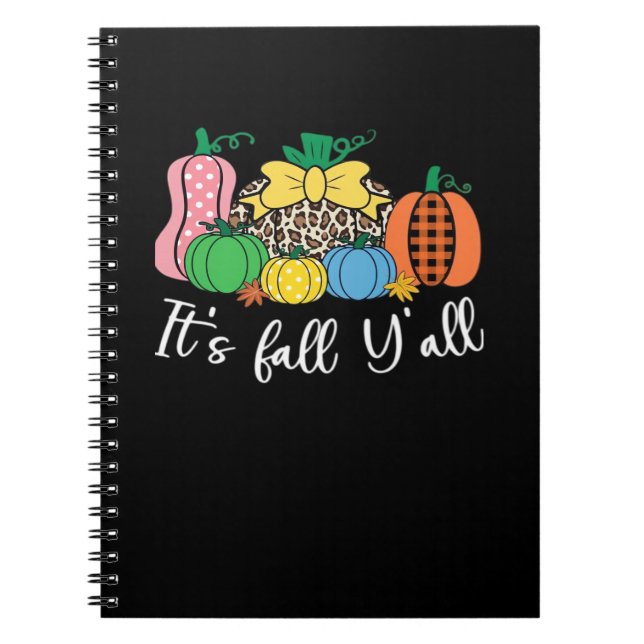 It’s Fall Y’all Leopard Pattern Pumpkin Notebook (Front)
