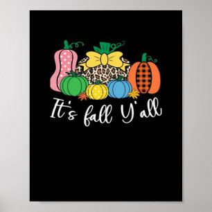 It’s Fall Y’all Leopard Pattern Pumpkin Poster