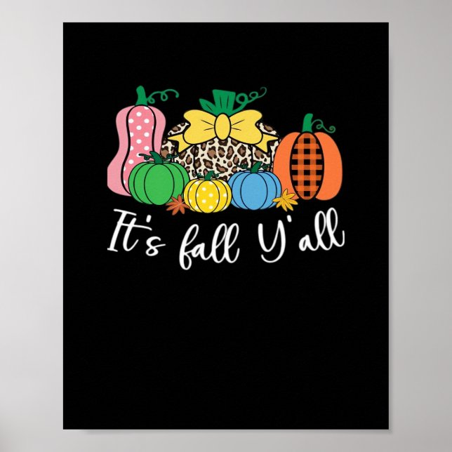 It’s Fall Y’all Leopard Pattern Pumpkin Poster (Front)