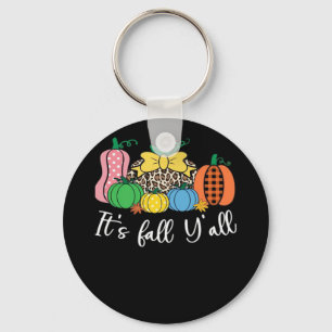It’s Fall Y’all Leopard Pattern Pumpkin Style Keychain