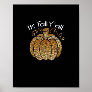 It’s Fall Y’all Leopard Print Pumpkin Rustic Happy