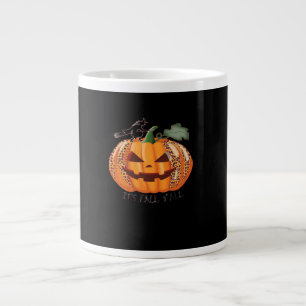 It’s Fall Y’all Leopard Pumpkin Happy Halloween Ne Large Coffee Mug