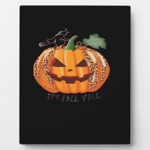 It’s Fall Y’all Leopard Pumpkin Happy Halloween Ne Plaque