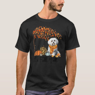 It’s Fall Y’all Maltese Dog Autumn Fall Tree Leopa T-Shirt