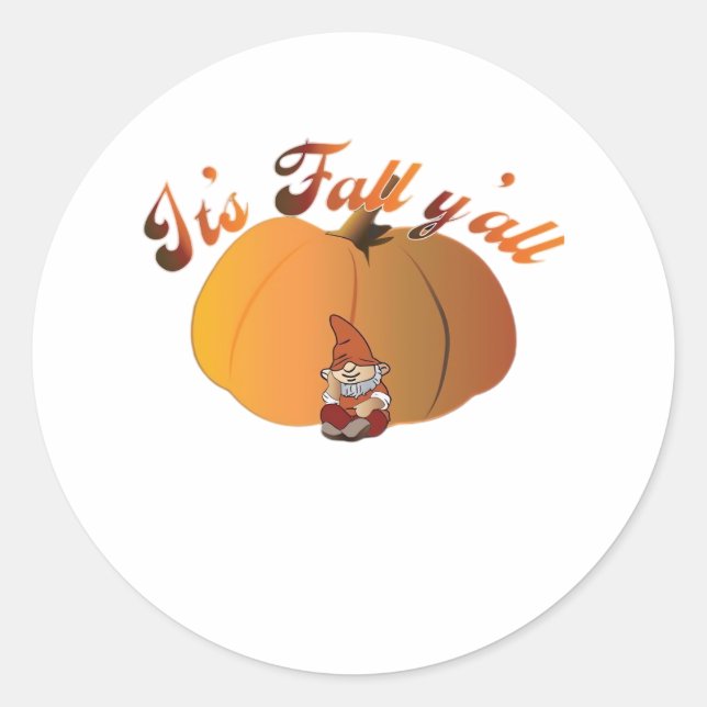 It’s Fall Y’all Minimal Clean Classic Round Sticker (Front)