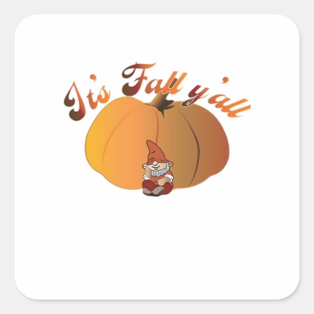 It’s Fall Y’all Minimal Clean Square Sticker (Front)