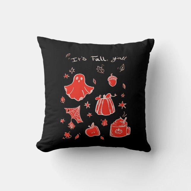 It’s Fall Y’all Minimal Clean Throw Pillow (Front)
