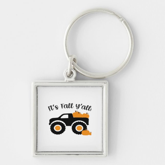It’s Fall Y’all Monster With Pumpkins Graphic Desi Keychain (Front)