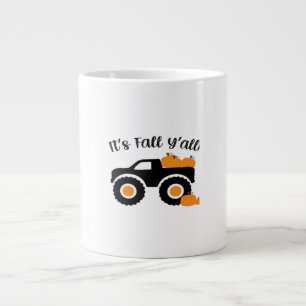 It’s Fall Y’all Monster With Pumpkins Graphic Desi Large Coffee Mug