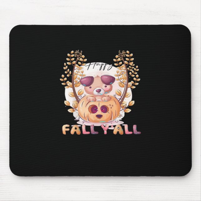It’s Fall Y’all Pumpkin Autumn Halloween Cat Fall  Mouse Pad (Front)