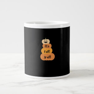 It’s Fall Y’all Pumpkin Autumn Halloween Design Fu Large Coffee Mug