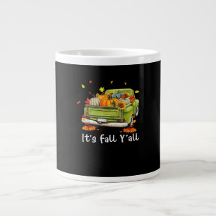 It’s Fall Y’all Pumpkin Autumn Hello Fall Vintage  Large Coffee Mug