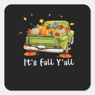 It’s Fall Y’all Pumpkin Autumn Hello Fall Vintage  Square Sticker