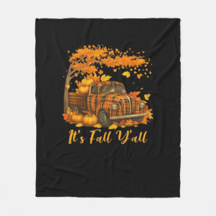 It’s Fall Y’all Pumpkin Autumn Tree Hello Fall Cre Fleece Blanket