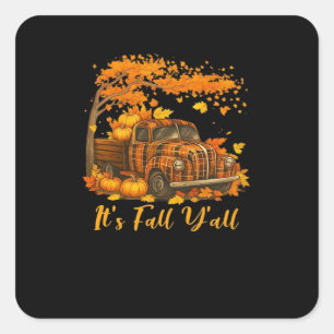 It’s Fall Y’all Pumpkin Autumn Tree Hello Fall Cre Square Sticker