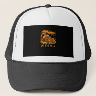 It’s Fall Y’all Pumpkin Autumn Tree Hello Fall Cre Trucker Hat