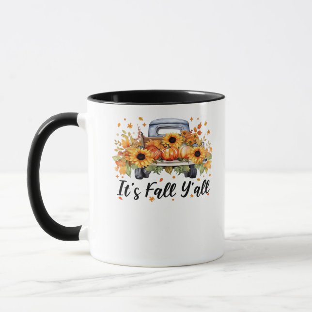 It’s Fall Y’all Pumpkin Autumn Tree Hello Fall Wom Mug (Left)