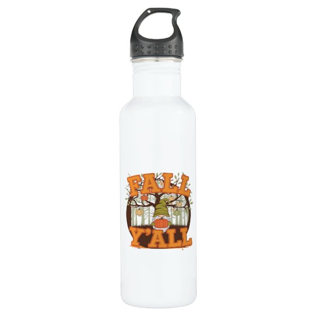 It’s Fall Y’all Pumpkin Gnome Autumn Funny Casual 710 Ml Water Bottle (Front)