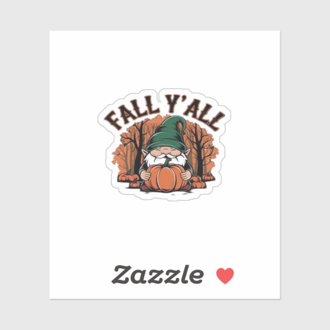 It’s Fall Y’all Pumpkin Gnome Autumn Retro Classic (Sheet)
