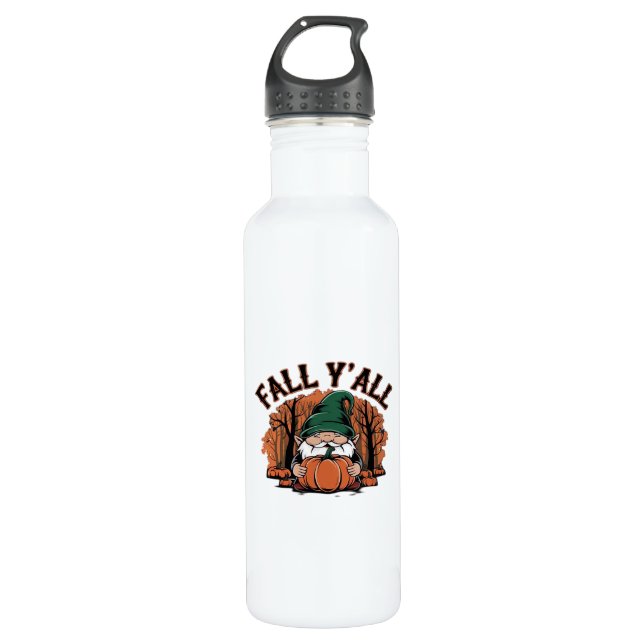 It’s Fall Y’all Pumpkin Gnome Autumn Retro Classic 710 Ml Water Bottle (Front)