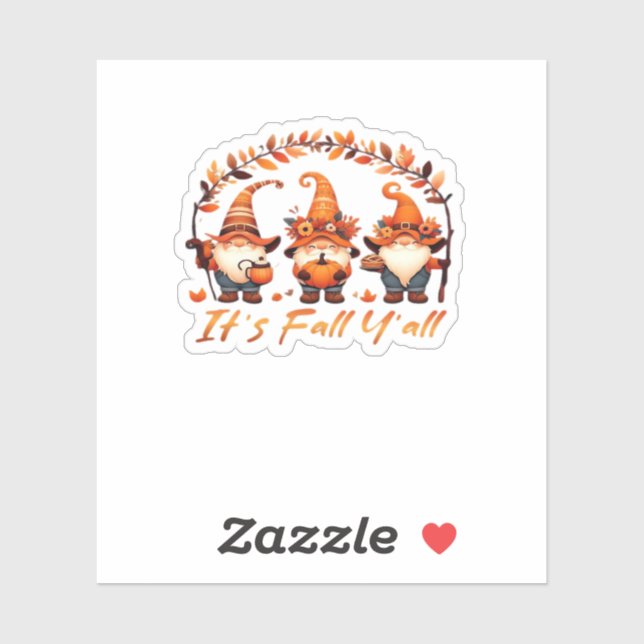It’s Fall Y’all Pumpkin Gnome Autumn Tree Funny Fa (Sheet)