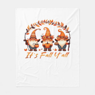 It’s Fall Y’all Pumpkin Gnome Autumn Tree Funny Fa Fleece Blanket