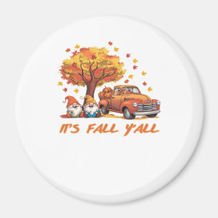 It’s Fall Y’all Pumpkin Gnome Autumn Tree Pumpkin  Magnet