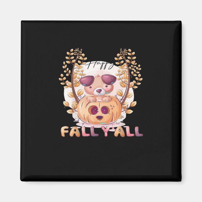 It’s Fall Y’all Pumpkin Halloween Cat Autumn Magnet (Front)