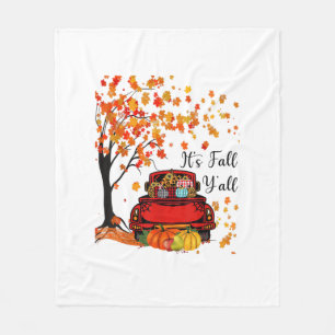 It’s Fall Y’all Pumpkin Leopard Fall Season Autumn Fleece Blanket