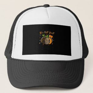 It’s Fall Y’all Pumpkin Leopard Nurse Halloween Trucker Hat