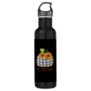It’s Fall Y’all Pumpkin Plaid Design Halloween Fun 710 Ml Water Bottle