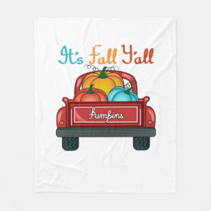 It’s Fall Y’all Pumpkin Red Fleece Blanket
