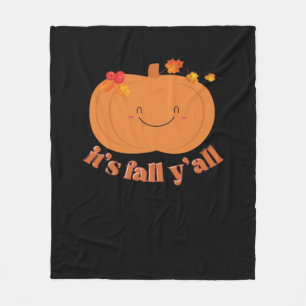 It’s Fall Y’all Pumpkin Retro Classic Fleece Blanket