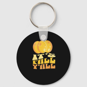 It’s Fall Y’all Pumpkin Retro Classic Keychain