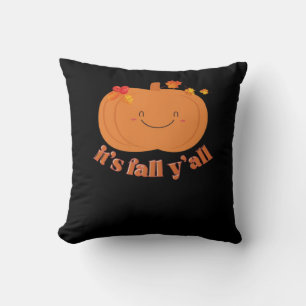 It’s Fall Y’all Pumpkin Retro Classic Throw Pillow