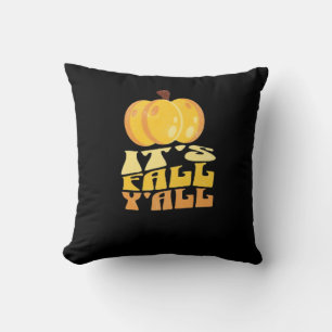 It’s Fall Y’all Pumpkin Retro Classic Throw Pillow