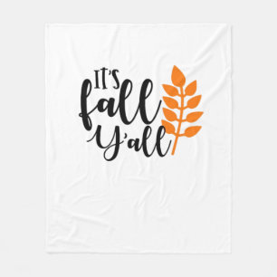 It’s Fall Y’all, Pumpkin Spice, Autumn Leaves, Hal Fleece Blanket