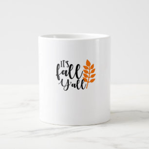 It’s Fall Y’all, Pumpkin Spice, Autumn Leaves, Hal Large Coffee Mug