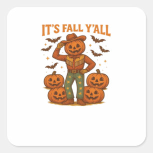 It’s Fall Y’all Pumpkin Square Sticker
