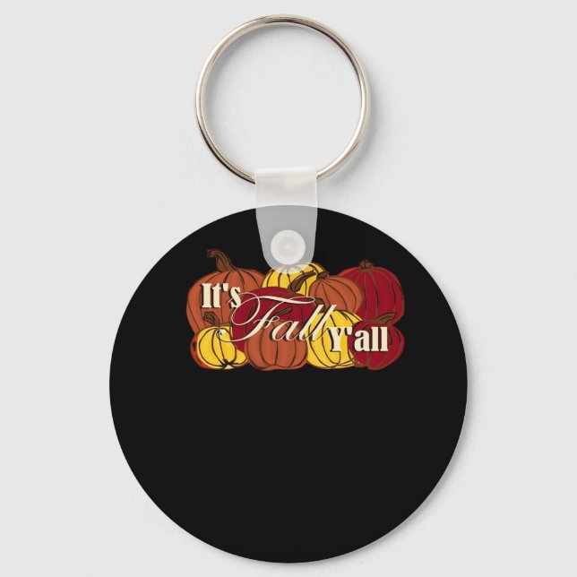 It’s Fall Y’all Pumpkin Text Keychain (Front)