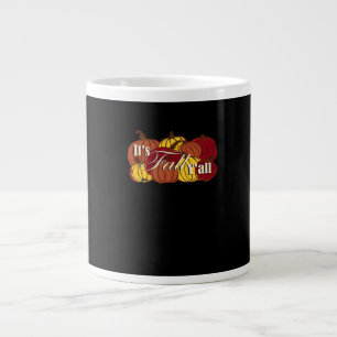 It’s Fall Y’all Pumpkin Text Large Coffee Mug