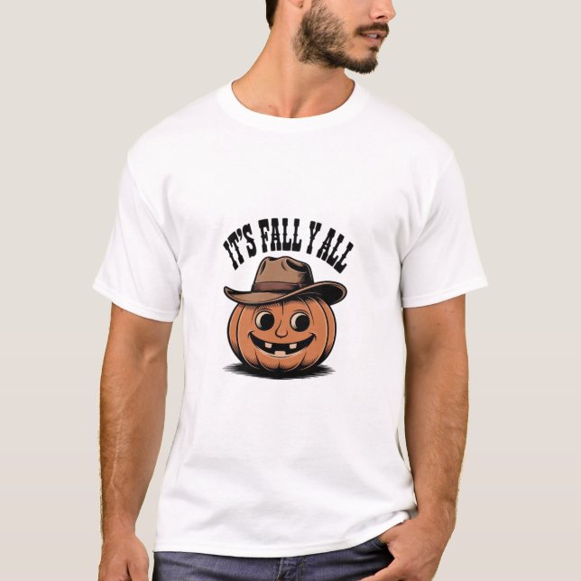 It’s Fall Y’all Pumpkin Trendy Graphic T-Shirt (Front)